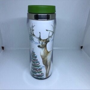 Kohls Christmas Coffee Tumbler‎ Forest Scene 16oz